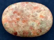 3 1/10 Inch Oval Natural Sunstone Crystal Massage Stone Gemstone Gem EBS145