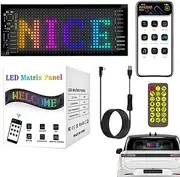 Car Window LED Sign, Programmable Animation Display, 2.76x6.81in Wireless APP Control, Scrolling Message Sign, Perfect for Car, Store, Holiday, and Vehicle Accessories