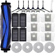 22PCS Accessories Kits for Ecovacs Deebot T50 Max/T50 Pro/T50 Omni Vacuum Cleaner, 1 Main Brush, 4 Filters, 4 Wipes, 6 Side Brushes, 6 Dust Bags, 1 Cleaning Brush
