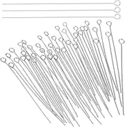 200Pcs Mini Metal Wire Eyepins Beading Small Open Eye Head Pins Needles Stainless Steel Eye Pins for Jewelry Making DIY Craft Bead Earring Pendant Necklace Bracelet Making