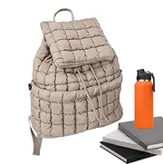 Quilted Backpack - Nylon Puffy Travel Laptop Backpack - Lightweight Backpack, Casual Daypack for Travel Gym Camping Outdoor