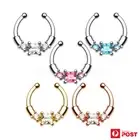 1-3PCS Fake Septum Ring Nose Hanger Clip on Non Piercing Clicker Body Jewellery