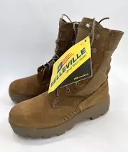 Belleville Boots Mens 5 R Brown Leather Military Combat Vibram 17-D-0008 NEW