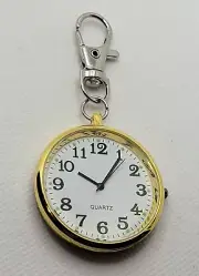 Unisex Clip On FOB Nurse Sports Doctor Nurse Gold Tone Analog Watch