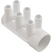 Manifold, 3/4" Smooth Barb, 6 Port, 1-1/2" Slip x Dead End : 672-5250