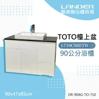 在飛比找momo購物網優惠-【TOTO】浴櫃組90公分-TOTO-L710CSR黑金石台
