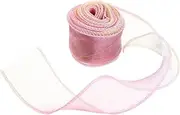 uxcell 1.6 Inch x 10 Yards Sheer Organza Ribbon, Gifts Wrap Ribbons Gradient Fishtail Yarn Packaging for Wedding Party Cake Flower DIY Decorations, Rose-red-Yellow