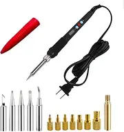 60W LED Digital Soldering Iron Heat Set Insert Tool, Adjustable Temperature Soldering Tool with 5 Soldering Tips and 7 Heat Set Insert Tips，M2.5-M8 Threaded Insert