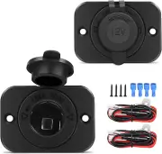 2 Pack Car Cigarette Lighter Socket DC 12V Waterproof Power Outlet Adapter Repla