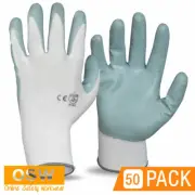 50 Pairs Grey White Safety Work Gloves Mechanic Gloves Multi Purpose Gloves GN01