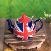 Teapot with Infuser,Ceramic,Hand Painted Union Jack Limited Edition, 2 Cup(60...