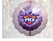 Handmade Pheonix Suns Inspired 8in Round 3D Wind Spinner