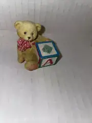 Cherished Teddies Bear With ABC N,A,T,R And M Alpha Letter Block 1995