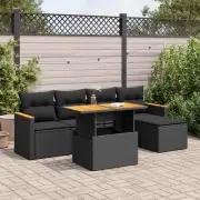 Garden Sofa Set Black Modular Outdoor Furniture Cushions Storage Weather 27471