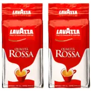 2 x LAVAZZA QUALITA ROSSA Rich & Full Bodied Premium Ground Coffee 250g 8.8oz