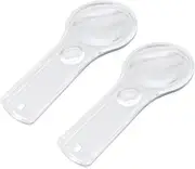 PEPLAYTAL 10PCS Transparent Hand Held Magnifying Glass Set with Double Light Ergonomic Non Slip Handle for Comfortable Long Reading for Science and Craft Work