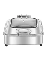 [SOGA] Stainless Steel Square Chafing Dish with Top Lid in Silver