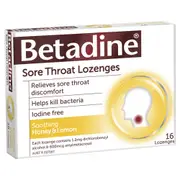 Betadine Sore Throat Honey & Lemon 16 Lozenges