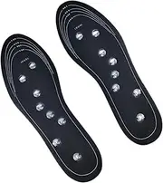 COLLBATH Leather Magnet Therapy Insoles Massage Insoles for Men Women Inserts for Shoes Too Big Raw Edge Heel Size s