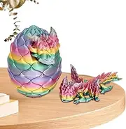 Printed Dragon Egg, Printed Ornament Dragon with Egg - Fidget Toys Animals Flexible Joints for Child Adults, Dragon Lovers Desk Toy for Room Bedside Car Decor