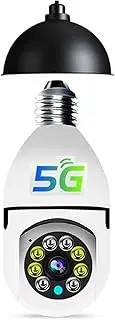 Light Bulb Camera, 1080P Security Camera Home Wireless 5Ghz＆2.4Ghz WiFi Motion Auto Tracking 360 Degree Smart Surveillance Camera