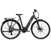 VALK Electric Commuter Bike Mid-Drive Medium Step-Thru Frame, ebike e-bike for Women and Ladies, Dark Grey