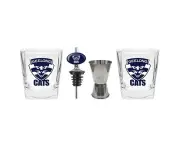 AFL 2 Spirit Glass Jigger and Pourer Set - Geelong Cats - Gift Pack