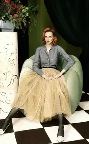 [Adam Lippes] Embroidered Tulle Maxi Skirt