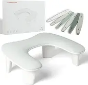 Hands Arm Rest for Nails Tech,U-Shape Nail Hand Pillow with 6Pcs Nail Files Professional Portable Nail Stand Hand Rest Leather Manicure Rest Stand Salon Manicurist Essentials (Gray)