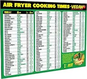 Air Fryer Cheat Sheet Magnet, Vegan Edition - Air Fryer Cooking Times Chart for 100 Vegan Food Items - Magnetic Airfry Guide for Vegetarian Cookbooks and Recipes - Plant Based Diet Airfryer Accessory