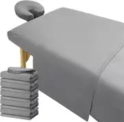 6 Set Microfiber Massage Table Sheet Set 3 Piece Spa Bed Sheets Set Grey Massage