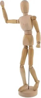 US Art Supply Wood 12" Artist Drawing Manikin Articulated Mannequin with Base...
