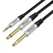 3Ft 3.5Mm to 1/4 Adapter Audio Stereo Cable TRS 1/8 to Dual Quarter Inch TS 6.35