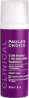 Paula's Choice CLINICAL 0.3% Retinol + 2% Bakuchiol Treatment, Anti-Ageing Serum for Deep Wrinkles & Fine Lines, Fragrance-Free & Paraben-Free, 30 mL
