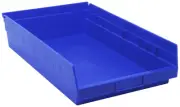 QSB110BL 8-Pack 4" Hanging Plastic Shelf Bin Storage Containers, 17-7/8" x 11...