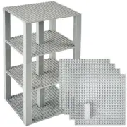 Baseplate Tower 6X6, Light Gray 6x6, 4 baseplates, 30 stackers