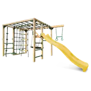 Lifespan Kids Orangutan Climbing Cube Jungle Gym Play Centre With 2.2m Yellow Slide