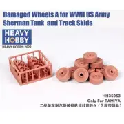 Heavy hobby Damaged Wheels A for WWII US Army Sherman Tank Track Skids HH-35053
