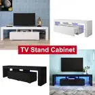 TV Unit Entertainment Unit LED TV Cabinet Stand Gloss 160CM Black White