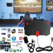 Flat HD Digital Indoor Amplified TV Antenna HDTV Amplifier 3700 Miles VHF/UHF US