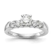 14K White Gold Diamond Peg Set Engagement Ring
