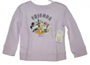 Disney Friends Minnie Micky Mouse Donald Pluto Purple Sweatshirt Size 3T NEW NWT