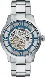 [FOSSIL] Men's Silver Stainless Steel Townsman Analogue Watch, 44mm