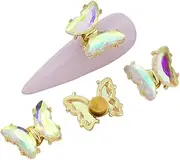 Nail Art Charms 5pcs Butterfly Nail Gems Studs Rhinestones for Nail Art Nail Decorations Nail Glue