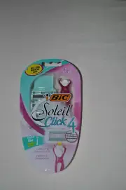 Bic Soleil Click 4 flexible pink Razor For Women 1 Handle and 4 Cartridges