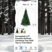 Sunnyglade 6 FT Premium Artificial Christmas Tree With 1000 Tips And Tree Stand