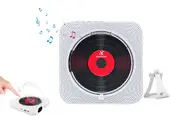 CD Player Wall Mountable Audio Boombox Bluetooth Music Player-White