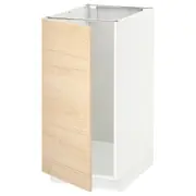 METOD base cab f sink/waste sorting, white/Askersund light ash effect, 40x60x80 cm