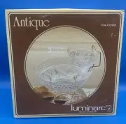 Vintage Luminarc by J.G Durand "Antique" Cut Crystal Chip and Dip Bowl, 3 Piece