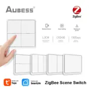 AUBESS Tuya ZigBee Smart Scene Switch 12 Scene 4 Gang Switch Push Button Control